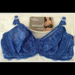 💜Secret Treasures Lace Unlined underwire Bra Size:42D